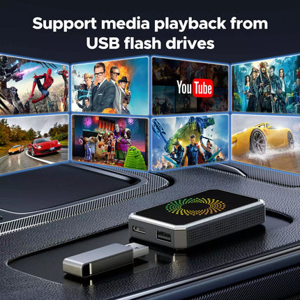 3 in 1 Wireless Carplay AI box Android Auto Adapter Converter w/Netflix YouTube