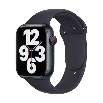 Silicone Sports Band For Apple Watch Series 4-7/SE 38mm 44mm Black