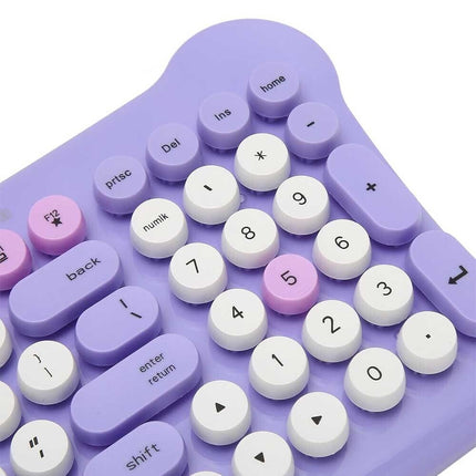 Purple Cute Auto Sleeping Wireless Keyboard Mouse Set Bluetooth Gamming Computer Laptop