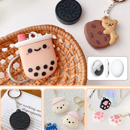 For Apple Airtag Case Cover Cute Tracker Air Tag Protective Keyring Holder Skin