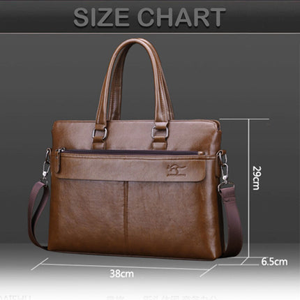 14'' Mens Leather Shoulder Bag Handbag Business Briefcase Crossbody Tote Men