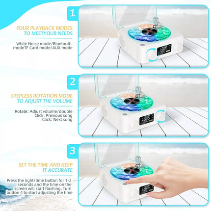 2025 Bluetooth Vinyl Record Player Waves, Four Modes, The Waves Vinyl Player