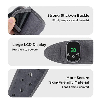 USB Rechargeable Heated Wrist Massager with Vibration Hand Brace for Pain Relief