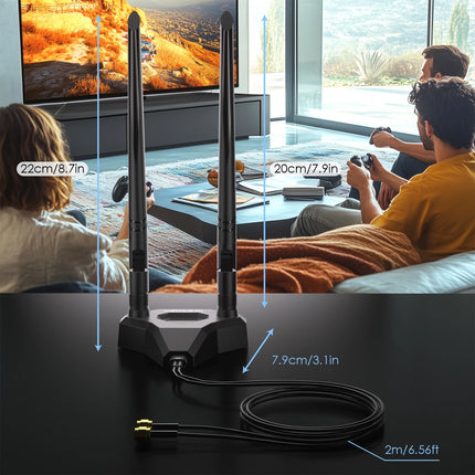WiFi 6E Tri-band Extension Antenna for PCIe Network Card WiFi 6/6E Router BT5.3