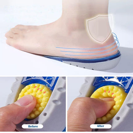 3cm Height Increase Insole TPE Silicone Gel Heighten Lift Half Shoes Pad Men Women