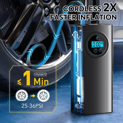 8000mAh Battery Rechargeable Portable 12V Car Tire Inflator Tyre Electric Pump