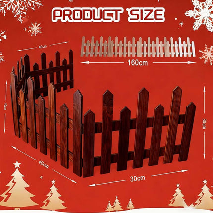 28Pcs Christmas Tree Fence DIY Gate Fence Picket Panels Border Xmas Decoration