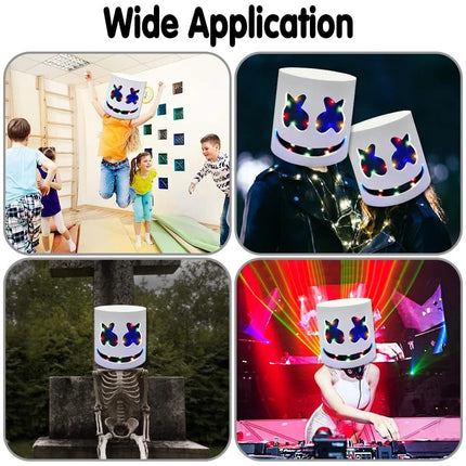 Halloween LED Light Up Mask Full Head DJ Mask Singer Costume Cosplay Party Mask