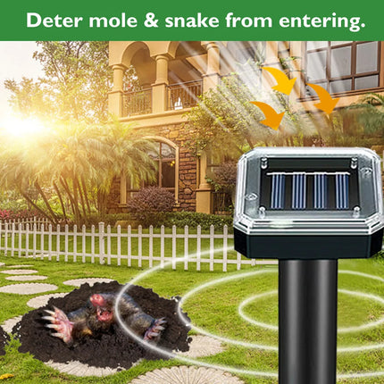 6Pcs Garden Snake Repeller Multi Pulse Ultrasonic Solar Powered Pest Repellent