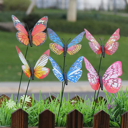 50PCS 8cm Luminous Butterfly Lawn Ornament Fairy Garden Decor Outdoor Yard