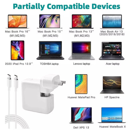 96W USB-C Power Charger Adapter MacBook Pro 16 15 M1 M2 Type C Charging Cable