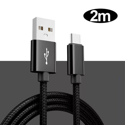 2M Nylon Type C USB-C Cable Charge Charging Fast Charger For iPhone 15 16 Samsung