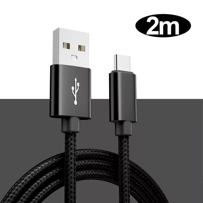 2m Nylon Type C USB-C Cable Charge Charging Fast Charger For iPhone 15 16 Samsung
