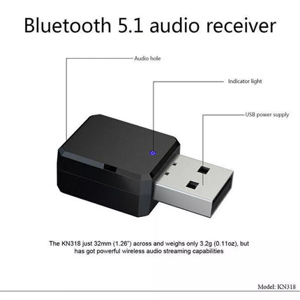 2in1 USB Bluetooth5.0 Transmitter Receiver Audio Adapter AUX 3.5mm TV PC Speaker
