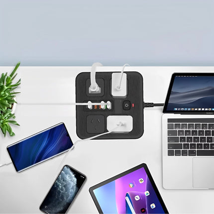 Surge Protector Power Board 4 Outlets USB A C Port Individual Switch Power Strip
