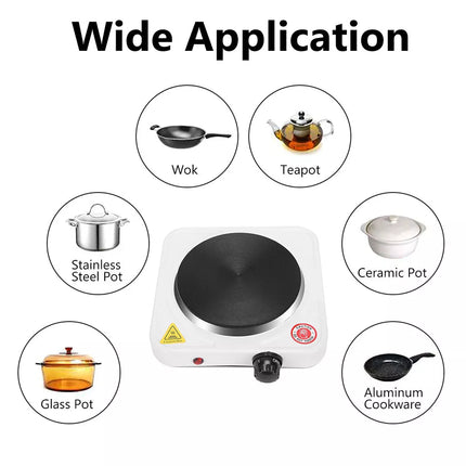 Portable Hot Plate 1500W Electric Single Cooktop Cooker Stove Hotplate Kitchen