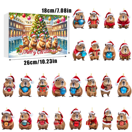 Advent Calendar 24 Days Christmas Countdown Blind Box Capybara Pendants