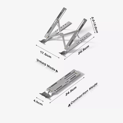 Pink Durable Plastic Ergonomic Portable Adjustable Laptop Stand Foldable Desktop Tripod Tray Holder