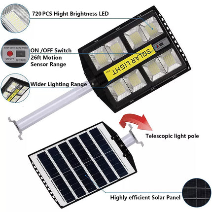 100000LM Outdoor Solar Powered LED Light Motion Sensor Street Lights Flood Lamp