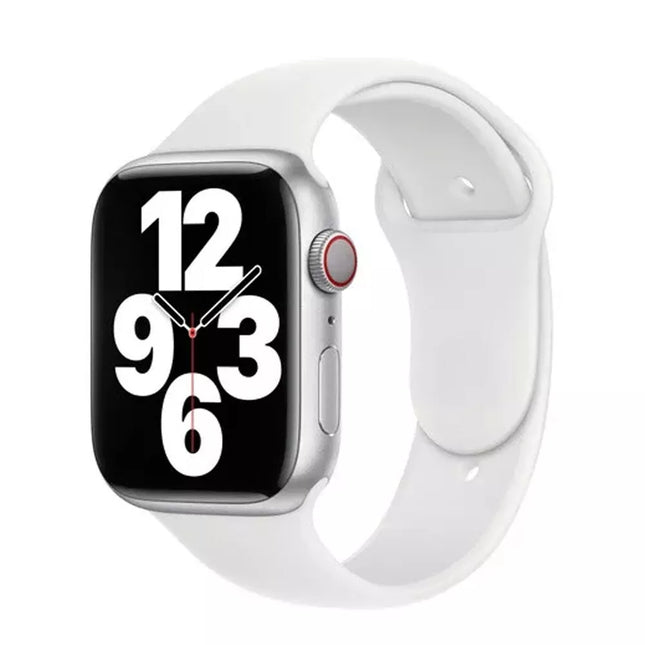 Silicone Sports Band For Apple Watch Series 2-7/SE 38mm 44mm White