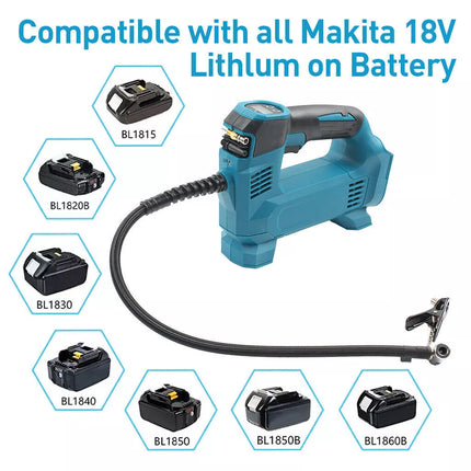 For Makita 18V Cordless Car Tyre Inflator Pump Air Compressor Battery Charger