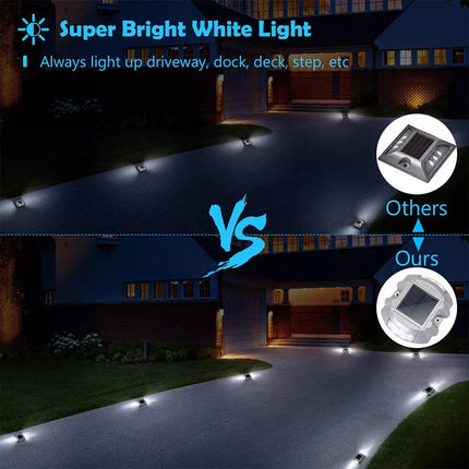 4X Solar Driveway Lights Deck Pathway Light Solar Dock LED Light Safety Light