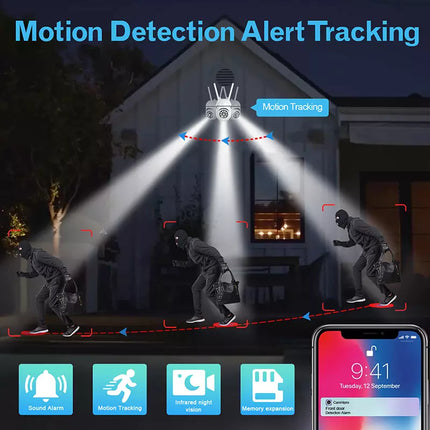 360° Security Camera System Outdoor Home Wifi Night Vision Cam 1080P HD Wireless