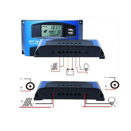 50A MPPT Solar Charge Controller LCD 12V/24V Lithium Battery Panel Regulator