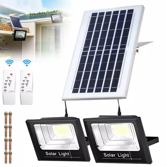 340 LED Solar Power Outdoor Garden Spot Light Flood Lamp Security Wall Light
