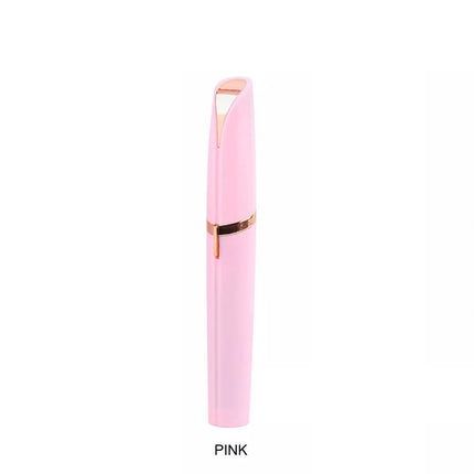 Pink Eyebrow Trimmer Electric Facial Hair Remover Finishing LED Rechargeable Light
