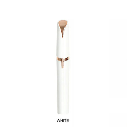 White Eyebrow Trimmer Electric Facial Hair Remover Finishing LED Rechargeable Light