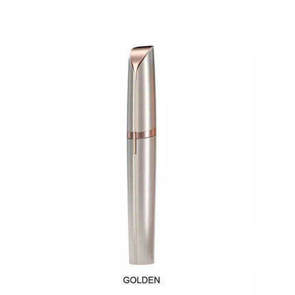 Gold Eyebrow Trimmer Electric Facial Hair Remover Finishing LED Rechargeable Light
