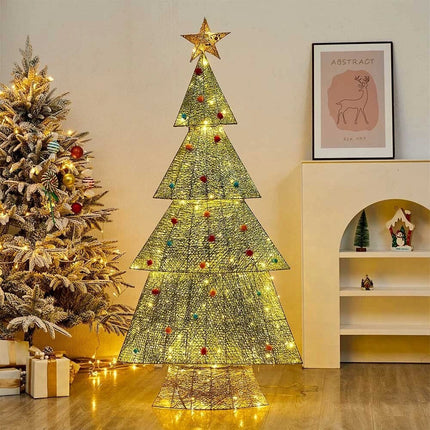 155cm iron made Christmas tree With LED Solar Powered Decorations Garden Lights