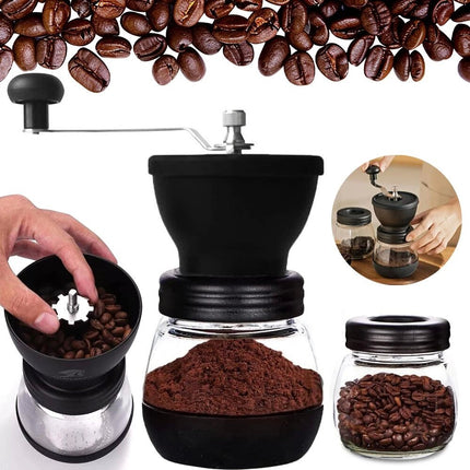 Coffee Bean Grinder Manual Portable Hand-Held Adjustable Mill Home Kitchen Tool