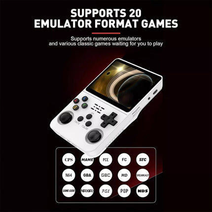 R36S Retro Handheld Video Game Console 3.5 Inch IPS Screen 128Gb White