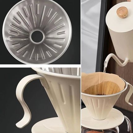 Pour Over Coffee Maker Gift Set Manual Grinder Portable Kettle Hand Bean Filter