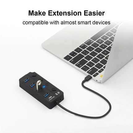 4 Port USB 3.0 Hub High Speed Slim Compact Expansion Smart Splitter