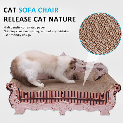 Cute Cat Kitten Claw Scratching Board Scratcher Corrugated Cardboard Toy