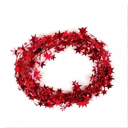 6 Color 7.5M Christmas Hanging Star Pine Tree Garland Rattan Xmas Party Wedding Ornament