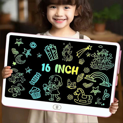Pink 16" LCD Kids Writing Tablet Drawing Board Hand writing Pad Boys Girls Toy