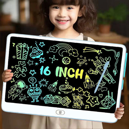 Blue 16" LCD Kids Writing Tablet Drawing Board Hand writing Pad Boys Girls Toy