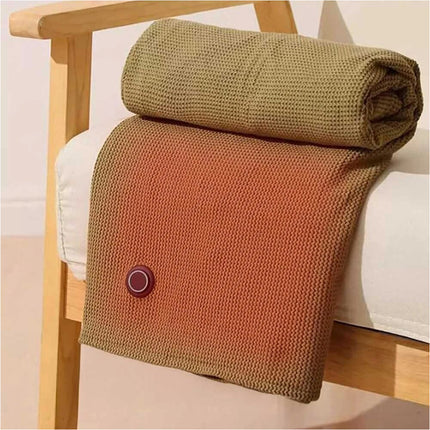 USB Electric Warming Throw Blanket Portable Poncho Shawl - Green