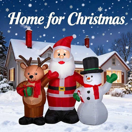 Inflatable Christmas Santa Claus Snowman Reindeer With LED lights decoration Set