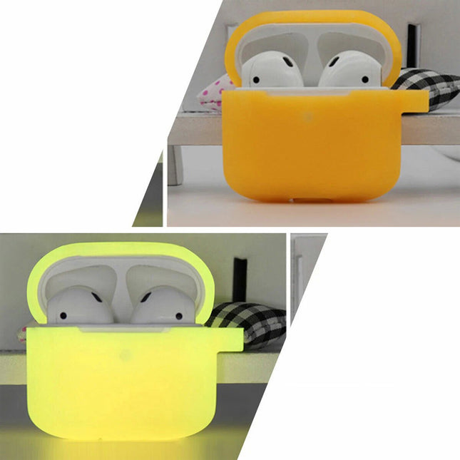 AirPods 3rd Gen Silicone Case Glow-in-the-Dark Protective Cover Shockproof Soft Skin Yellow