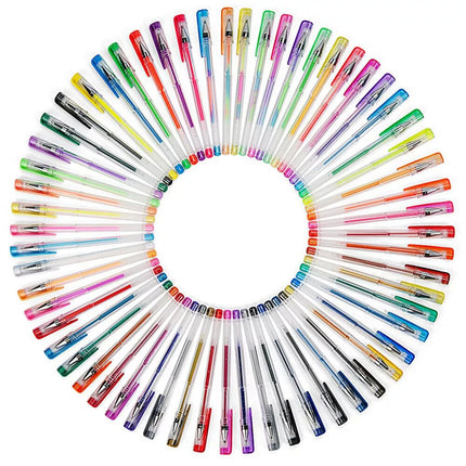 100x Premium Glitter Gel Pens Metallic Neon Ink Craft Adult Colouring Draw Set