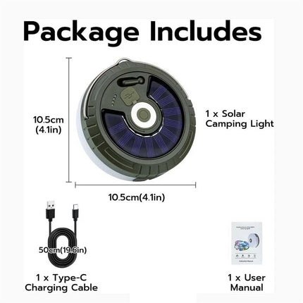 Extractable 10m Solar LED Camping String Lights Tent Garden Warm & Coloured