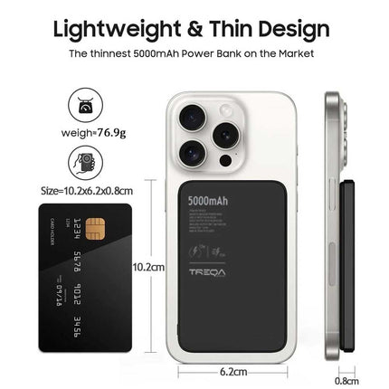 5000Mah Wireless Charger Power Bank Fast Charging USB C Magnetic for iPhone 16