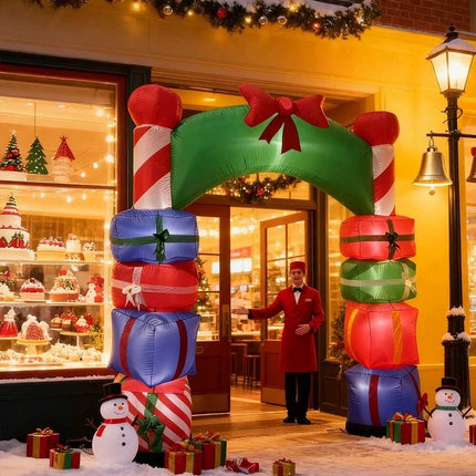 Christmas Inflatable Archway Gift Box Decoration Build in LED Light in/ Outdoor