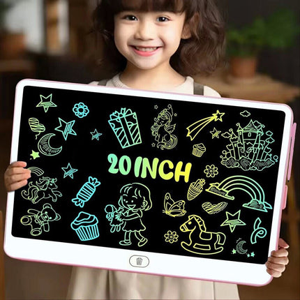 Pink 20" LCD Kids Writing Tablet Drawing Board Hand writing Pad Boys Girls Toy