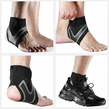 2 Pcs Right And Left Foot Ankle Brace Support Compression Sleeve Plantar Fasciity Foot Wrap Pain Relief